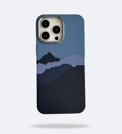 Mountain Horizon Carbon Fiber MagSafe iPhone Case Cover - Slim, Stylish & Protective