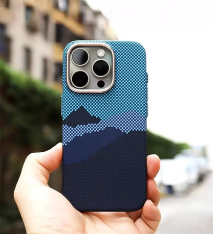 Mountain Horizon Carbon Fiber MagSafe iPhone Case Cover - Slim, Stylish & Protective