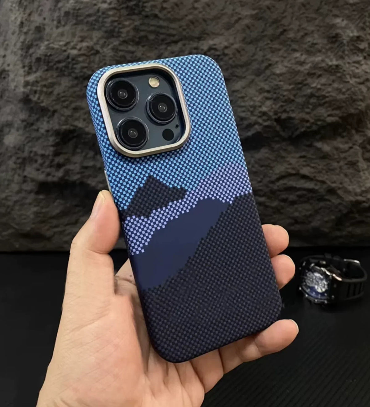 Mountain Horizon Carbon Fiber MagSafe iPhone Case Cover - Slim, Stylish & Protective