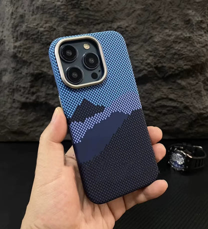 Mountain Horizon Carbon Fiber MagSafe iPhone Case Cover - Slim, Stylish & Protective