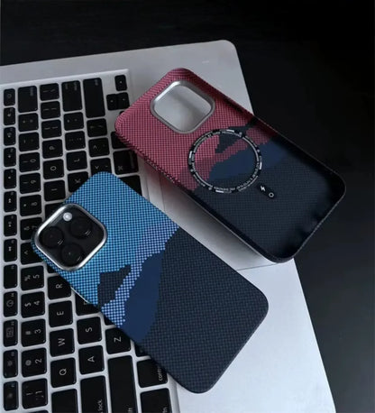 Mountain Horizon Carbon Fiber MagSafe iPhone Case Cover - Slim, Stylish & Protective