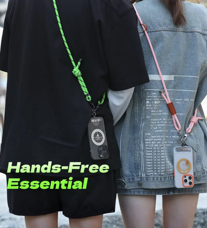 Glow-in-the-Dark Phone Lanyard – Green, Adjustable Neck & Wrist Strap for All Phones