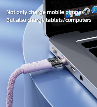 ROCK Z21 100W Transparent USB-C to USB-C Cable – Fast Charging & Data Transfer (1.2m)