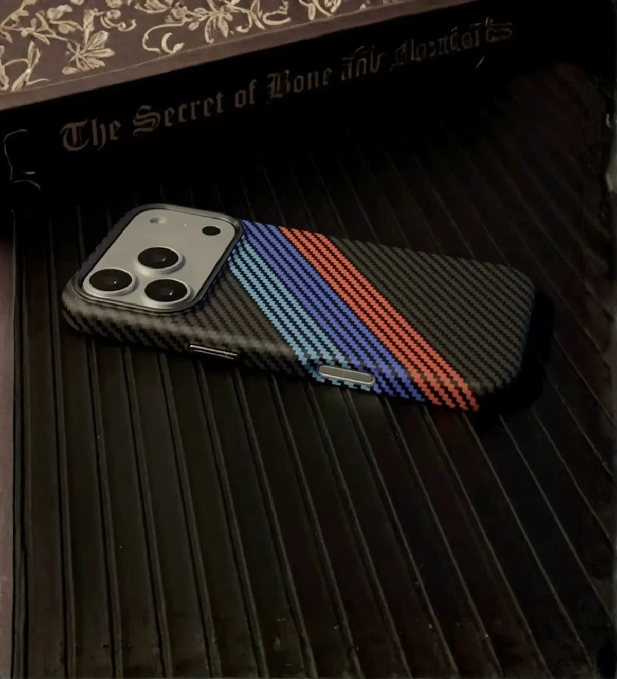 Racing Stripes Carbon Fiber MagSafe iPhone Case Cover - Slim, Stylish & Protective