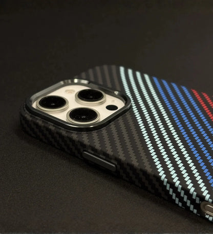 Racing Stripes Carbon Fiber MagSafe iPhone Case Cover - Slim, Stylish & Protective