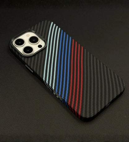 Racing Stripes Carbon Fiber MagSafe iPhone Case Cover - Slim, Stylish & Protective
