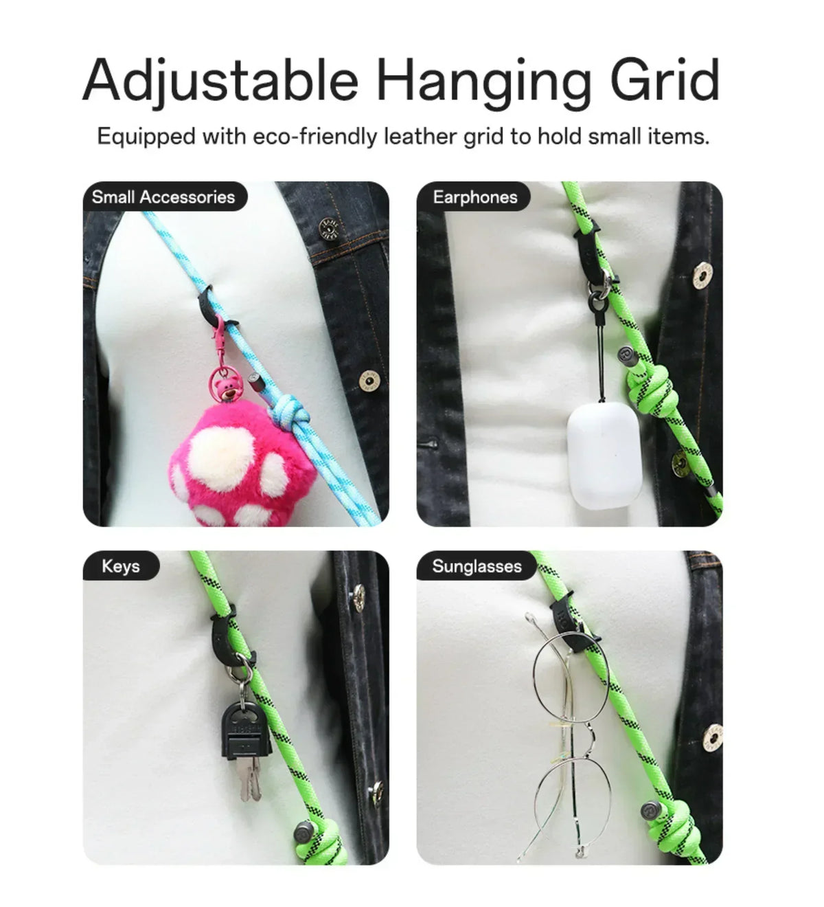 8mm Glow-in-the-Dark Phone Lanyard – Blue, Adjustable Neck & Wrist Strap for All Phones