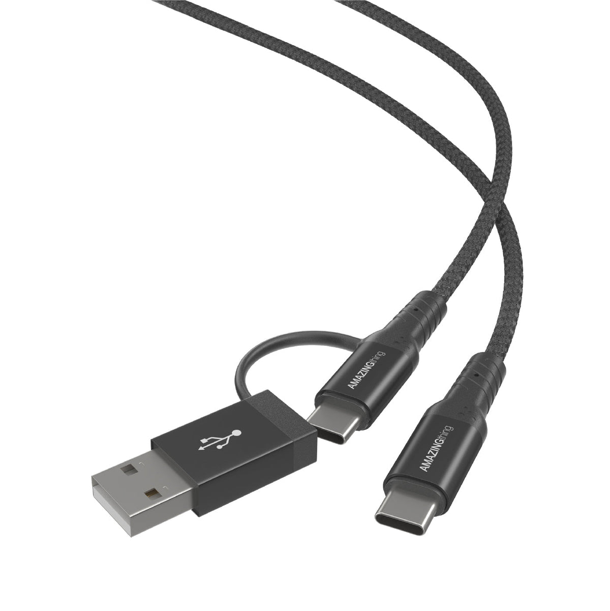 SUPREMELINK Bullet Shield AntiMicrobial PD TypeC to TypeC  2 in 1 with USB-A Cable