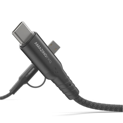 SUPREMELINK Bullet Shield AntiMicrobial PD TypeC to TypeC  2 in 1 with USB-A Cable