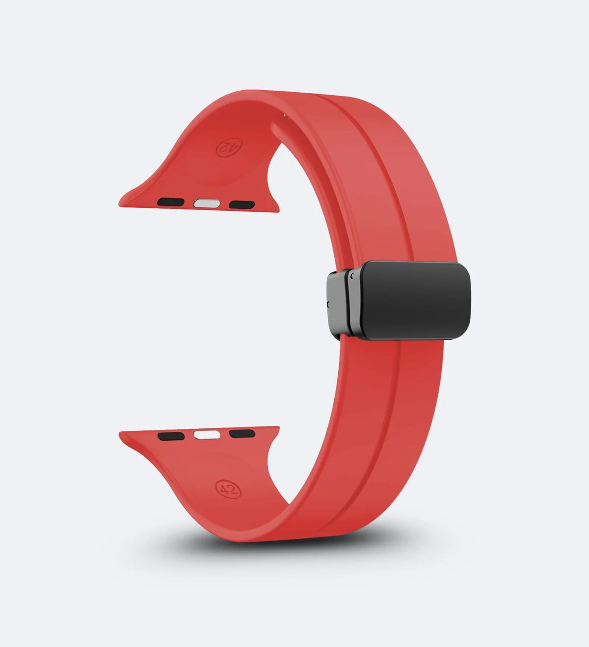 Silicone Magnetic Buckle Apple Watch Band - Wine Red