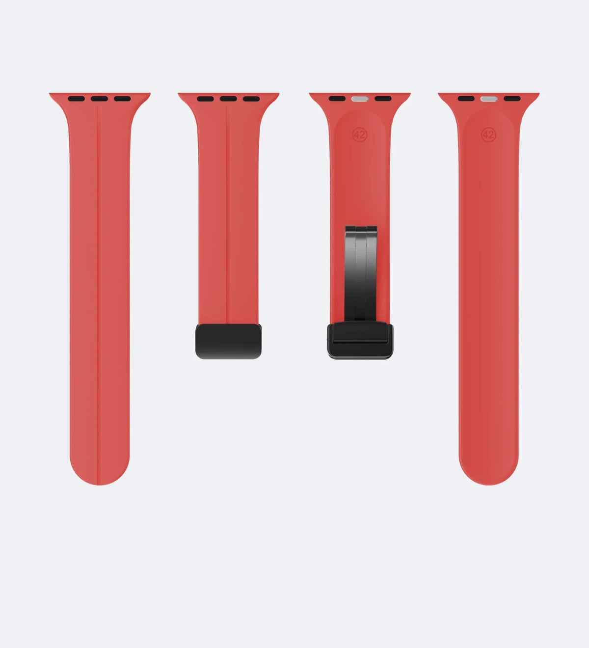 Silicone Magnetic Buckle Apple Watch Band - Wine Red