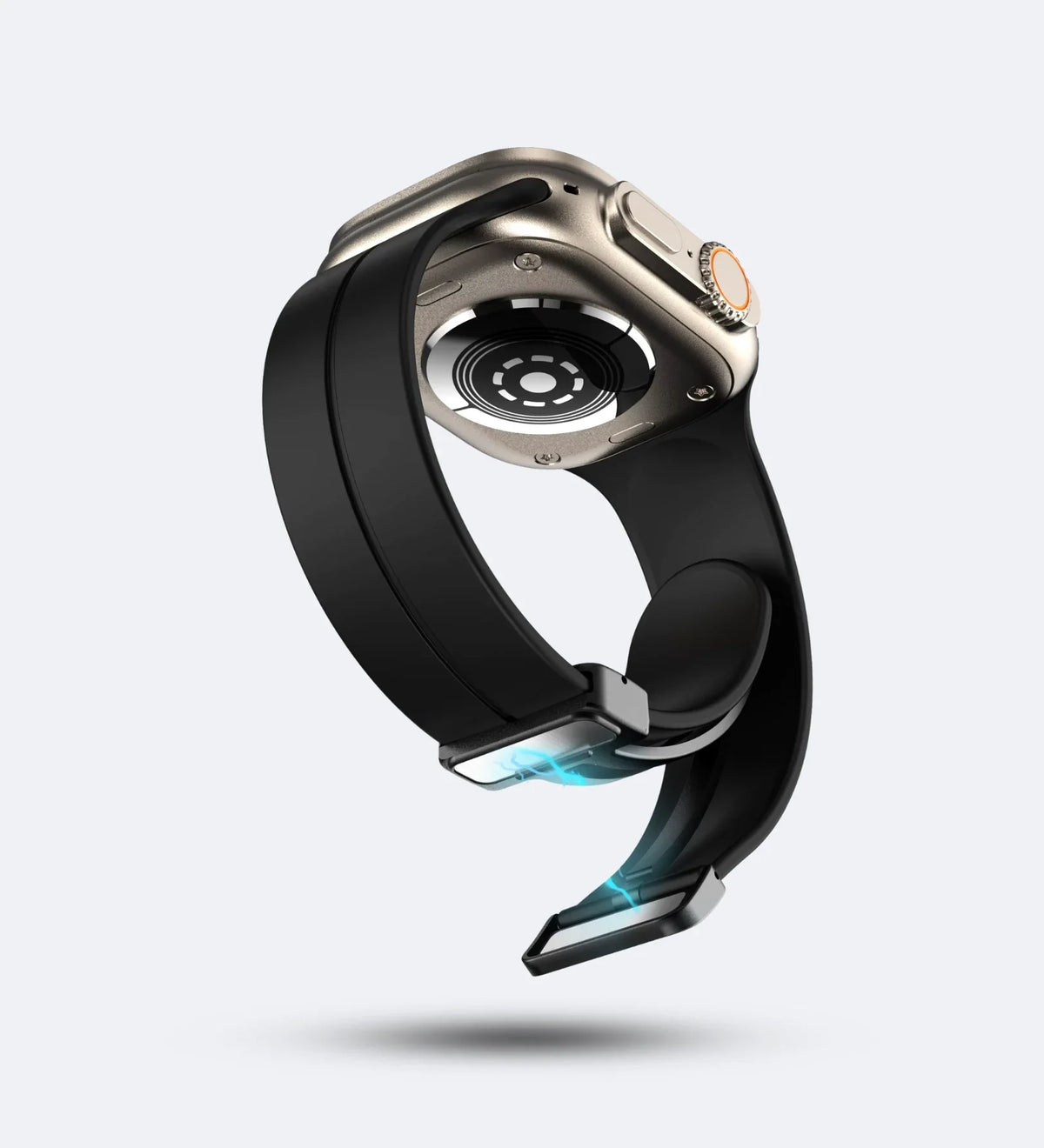 Silicone Magnetic Buckle Apple Watch Band – Black