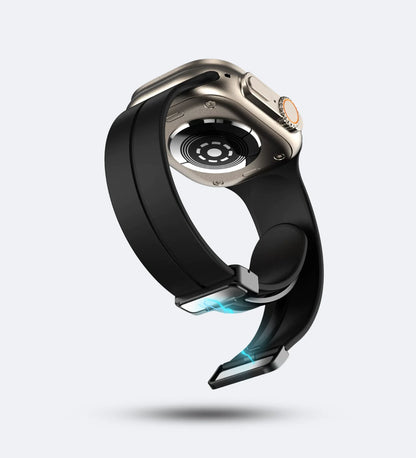 Silicone Magnetic Buckle Apple Watch Band – Black