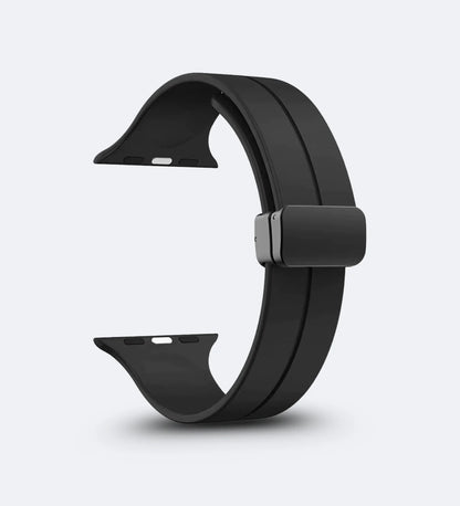 Silicone Magnetic Buckle Apple Watch Band – Black