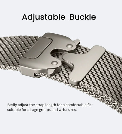 Woven Stainless Steel Mesh Band - Compatible with Apple Watch 42/44/45mm - Black Titanium