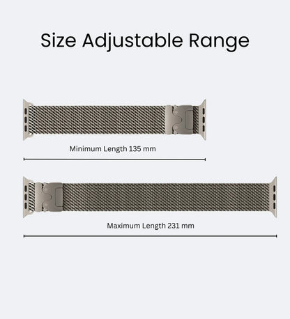 Stainless Steel Mesh Band - Compatible with Apple Watch - Desert Titanium