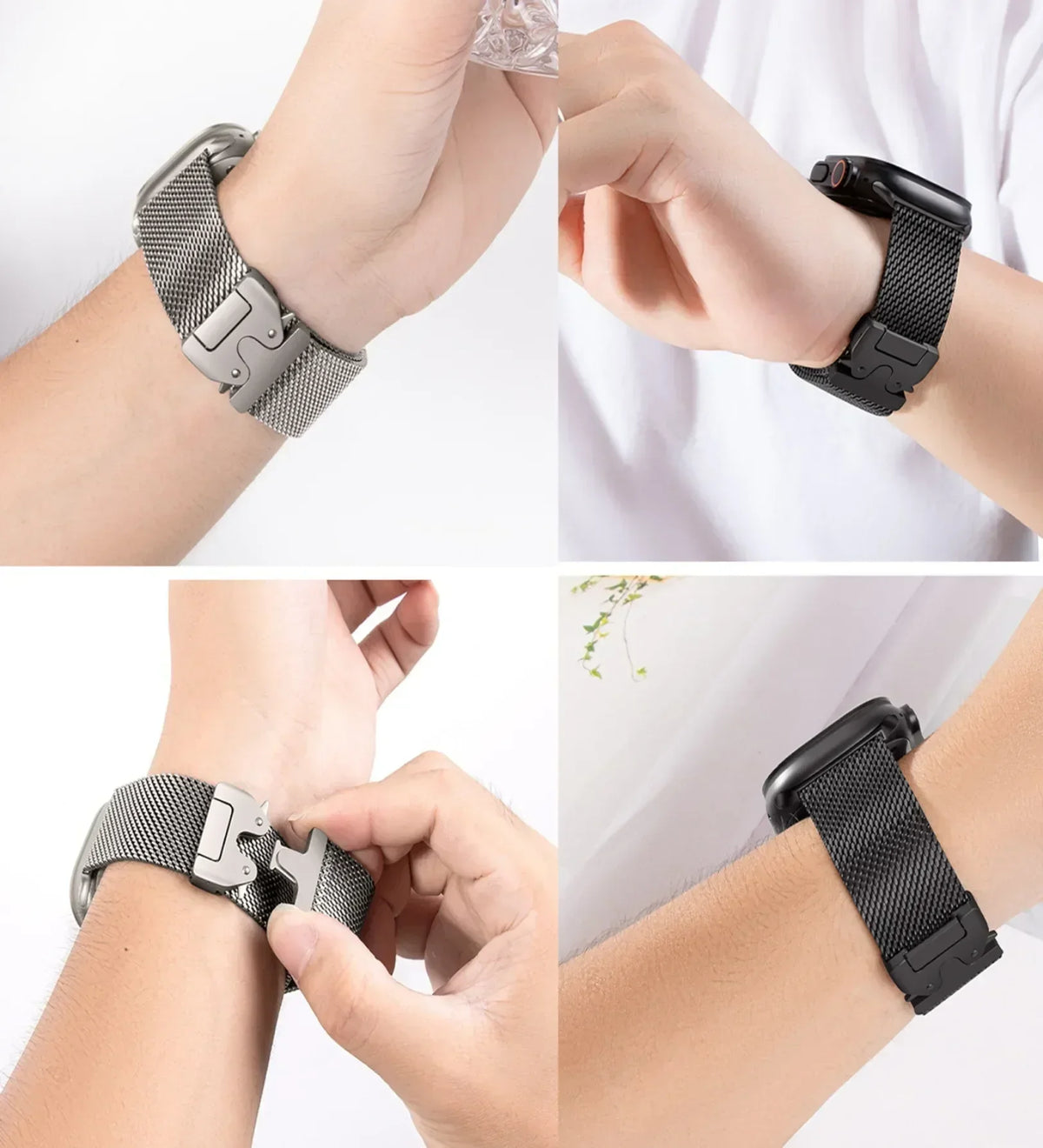 Stainless Steel Mesh Band - Compatible with Apple Watch - Desert Titanium