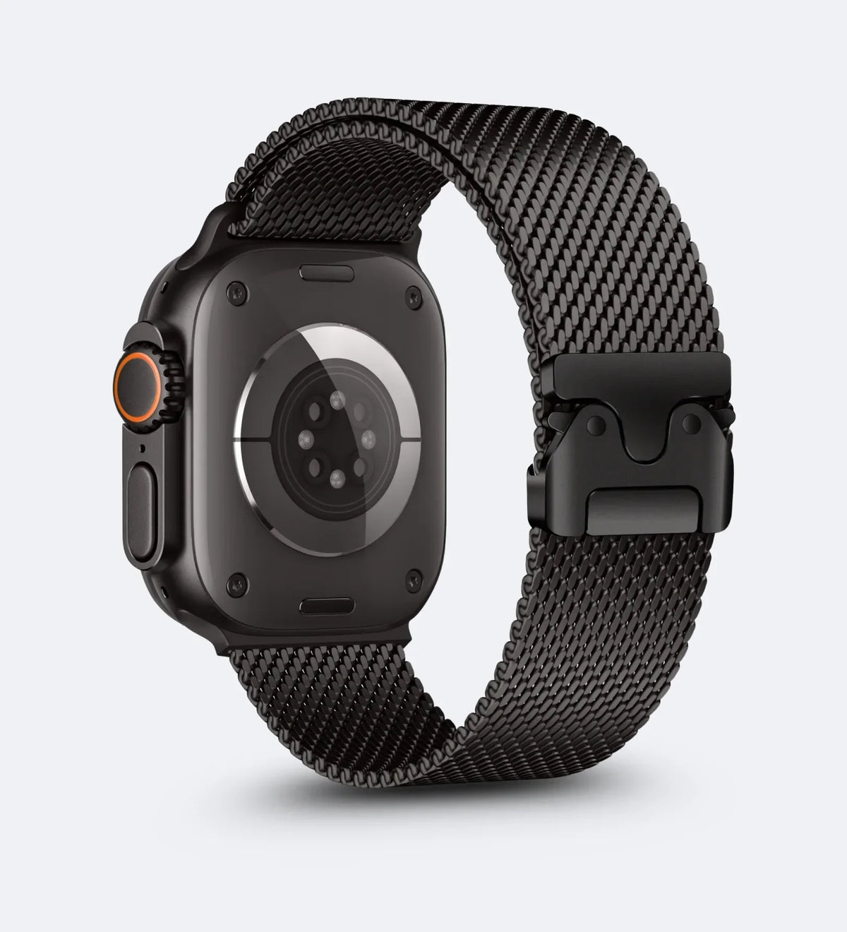 Woven Stainless Steel Mesh Band - Compatible with Apple Watch 42/44/45mm - Black Titanium