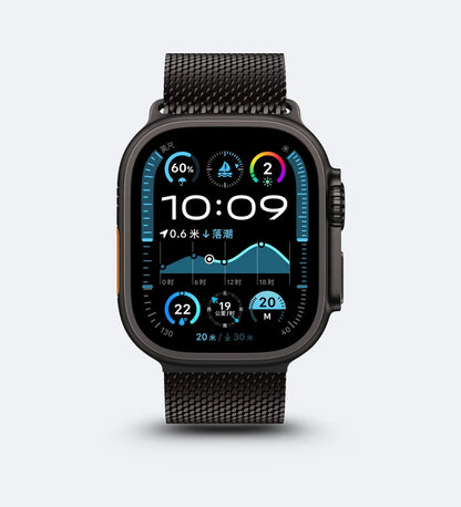 Woven Stainless Steel Mesh Band - Compatible with Apple Watch 42/44/45mm - Black Titanium