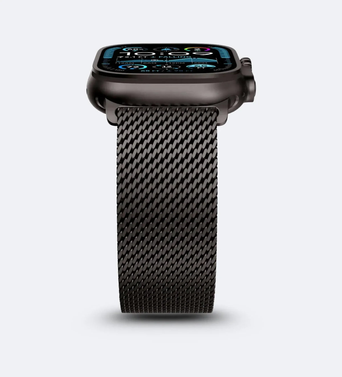 Woven Stainless Steel Mesh Band - Compatible with Apple Watch 42/44/45mm - Black Titanium