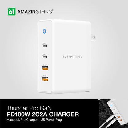 Thunder Pro GaN PD100W 2C2A Charger | US/UK/EU