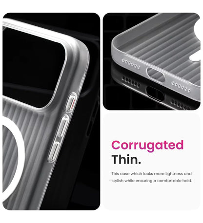 Corrugated Hybrid MagSafe Case Cover for iPhone - White