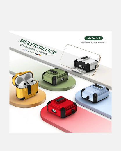 AirPods 4 Case | Rugged Armor with Kickstand – Multi-Color, Shockproof & Secure Lock Design