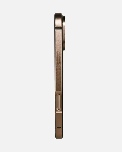 Aluminum Alloy Bezel MagSafe Case for iPhone 16 Pro / Pro Max – Transparent Back (Desert Titanium)
