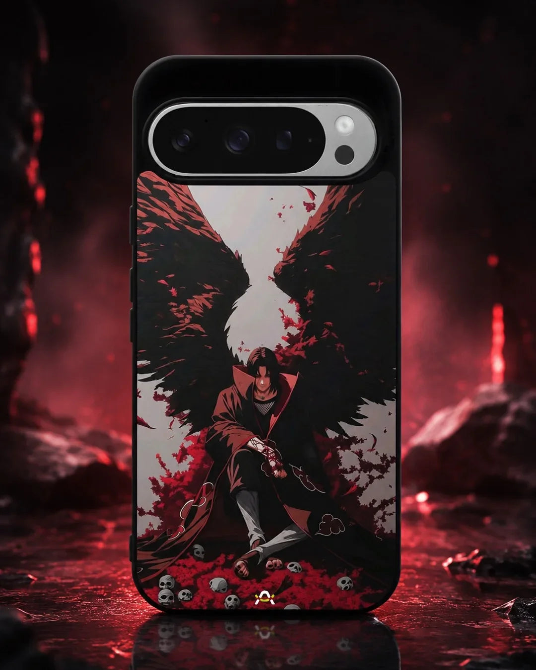 Anime Dark Warrior Phone Case - Dark Red & Black Print for iPhone, Samsung, Pixel, OnePlus & Vivo