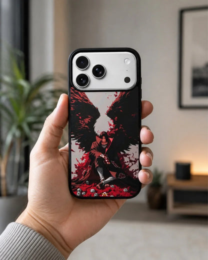 Anime Dark Warrior Phone Case - Dark Red & Black Print for iPhone, Samsung, Pixel, OnePlus & Vivo