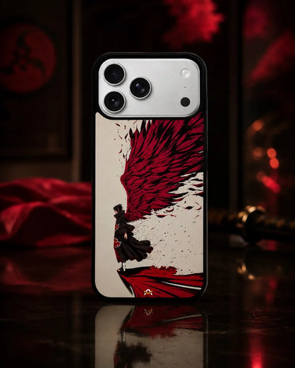 Anime Hero Phone Case - Bold Red & Black Character Print for iPhone, Samsung, Pixel, OnePlus & Vivo