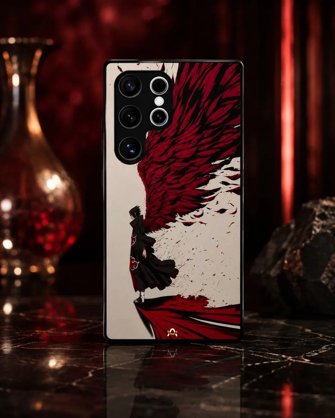 Anime Hero Phone Case - Bold Red & Black Character Print for iPhone, Samsung, Pixel, OnePlus & Vivo