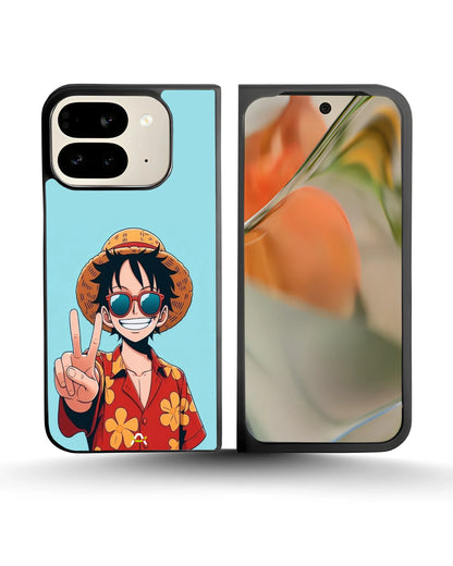 Anime Pirate Captain Phone Case - Red & Yellow Adventure Print for iPhone, Samsung, Pixel, OnePlus & Vivo