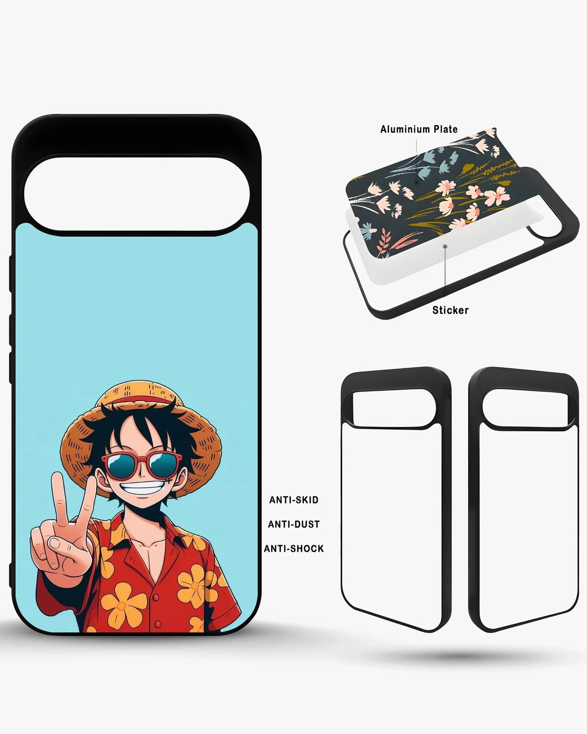 Anime Pirate Captain Phone Case - Red & Yellow Adventure Print for iPhone, Samsung, Pixel, OnePlus & Vivo