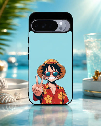 Anime Pirate Captain Phone Case - Red & Yellow Adventure Print for iPhone, Samsung, Pixel, OnePlus & Vivo