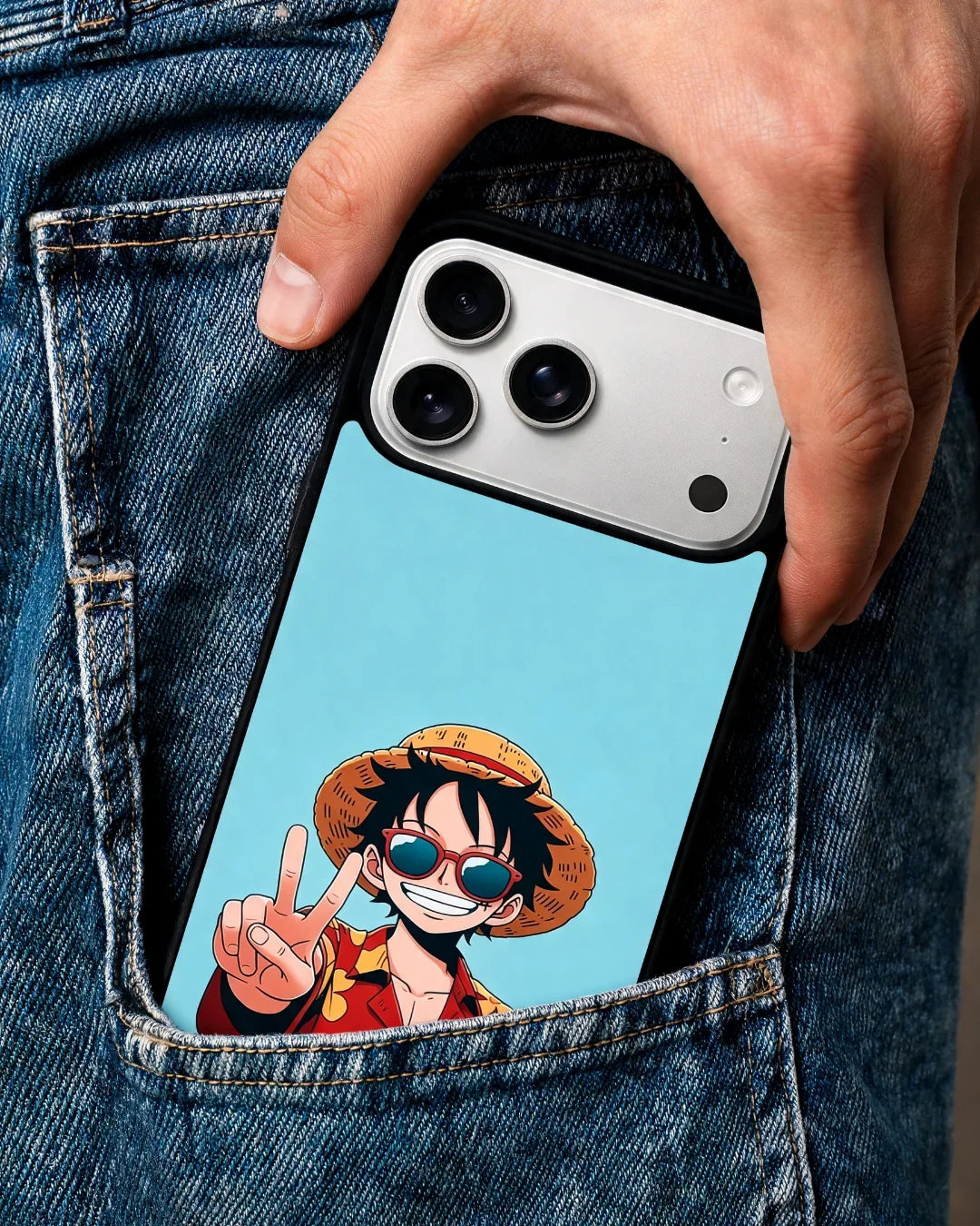 Anime Pirate Captain Phone Case - Red & Yellow Adventure Print for iPhone, Samsung, Pixel, OnePlus & Vivo