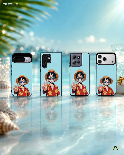 Anime Pirate Captain Phone Case - Red & Yellow Adventure Print for iPhone, Samsung, Pixel, OnePlus & Vivo