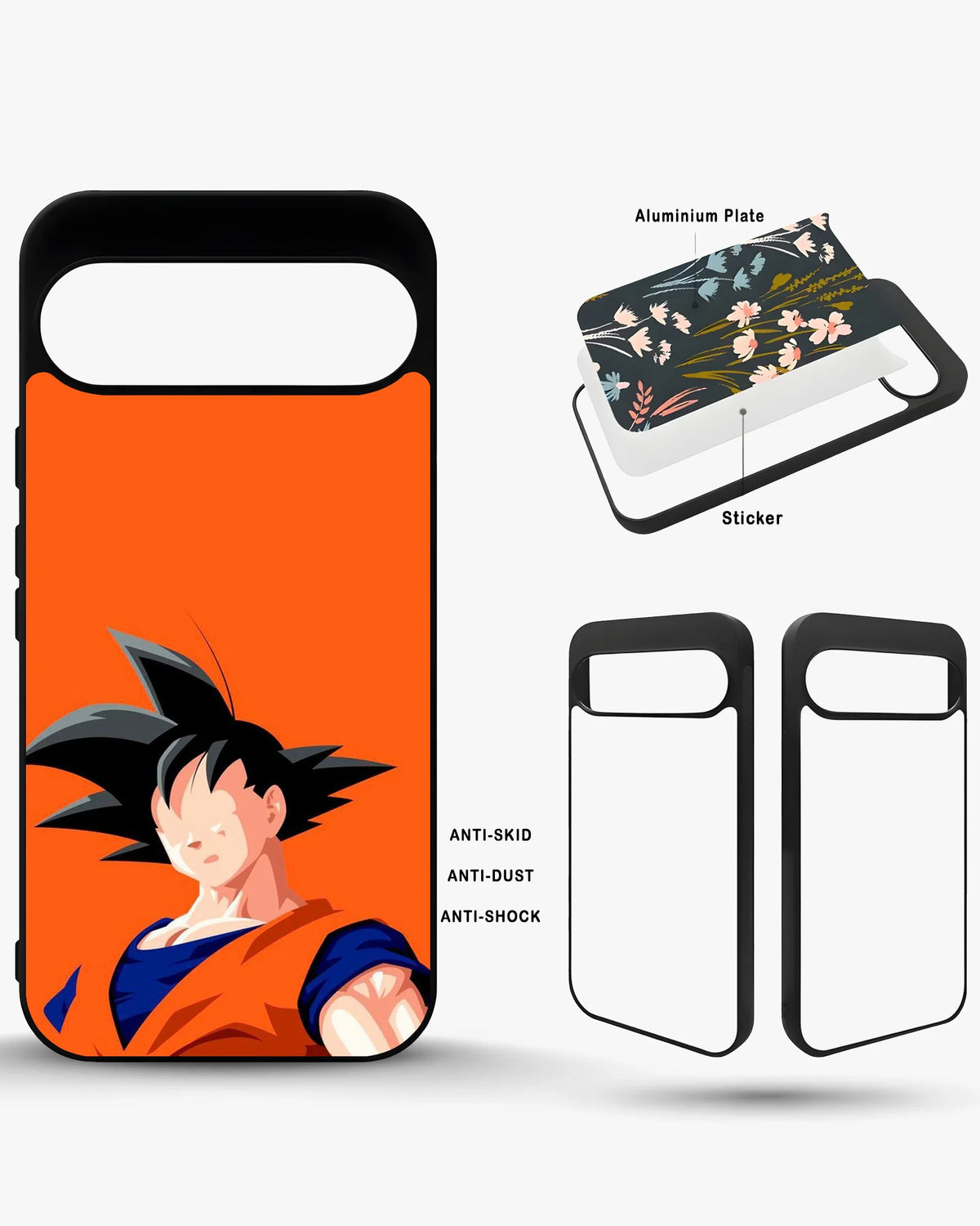 Anime Super Warrior Phone Case - Orange & Navy Fighter Print for iPhone, Samsung, Pixel, OnePlus & Vivo