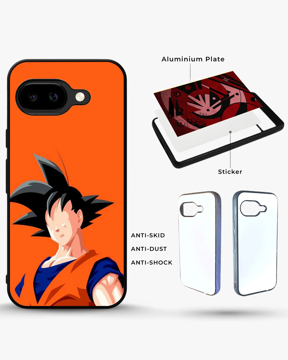 Anime Super Warrior Phone Case - Orange & Navy Fighter Print for iPhone, Samsung, Pixel, OnePlus & Vivo