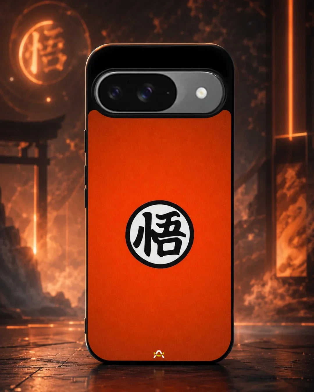 Anime Warrior Awakening Kanji Case - Glossy Orange Printed Cover for iPhone, Samsung, Pixel, OnePlus & Vivo