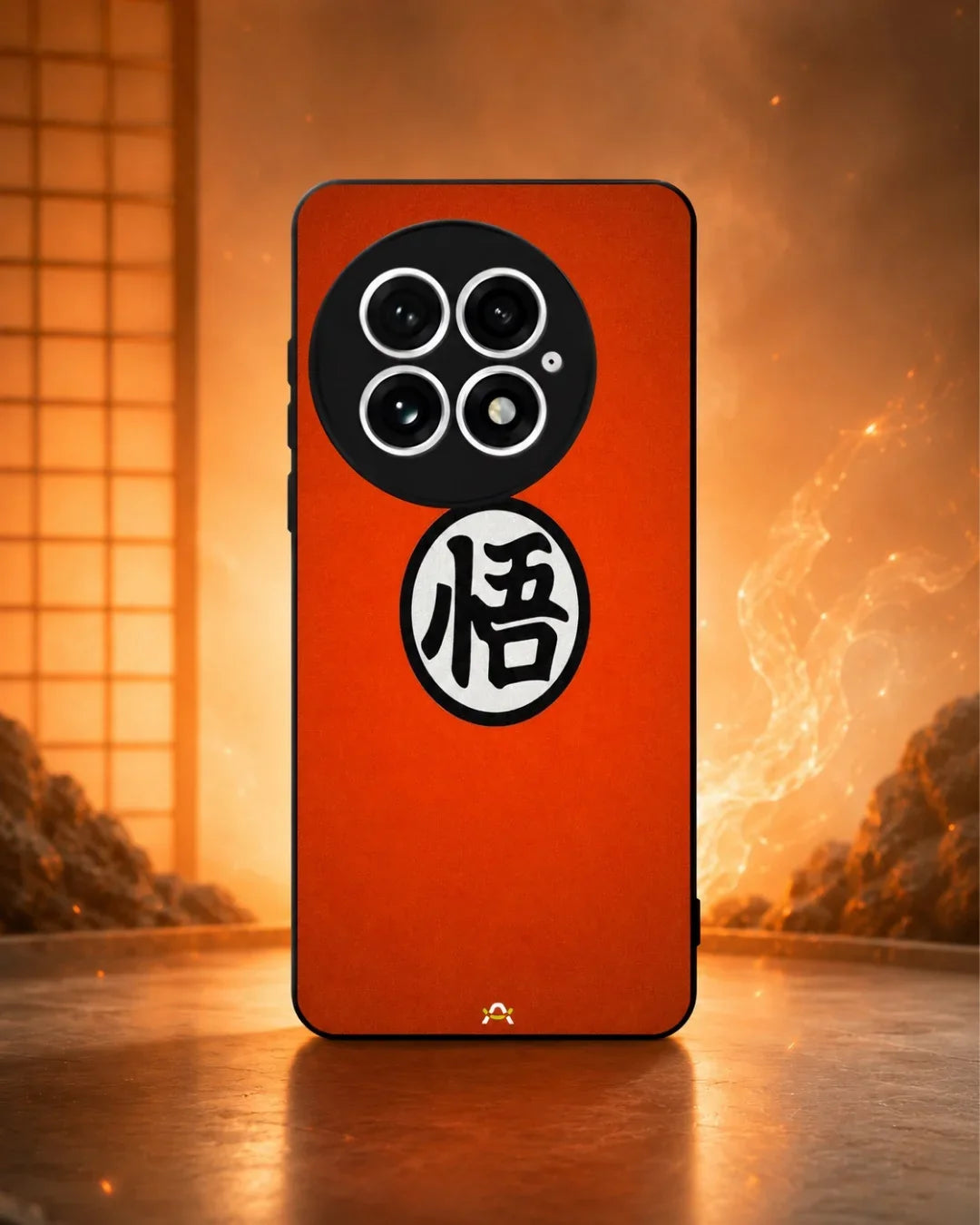 Anime Warrior Awakening Kanji Case - Glossy Orange Printed Cover for iPhone, Samsung, Pixel, OnePlus & Vivo