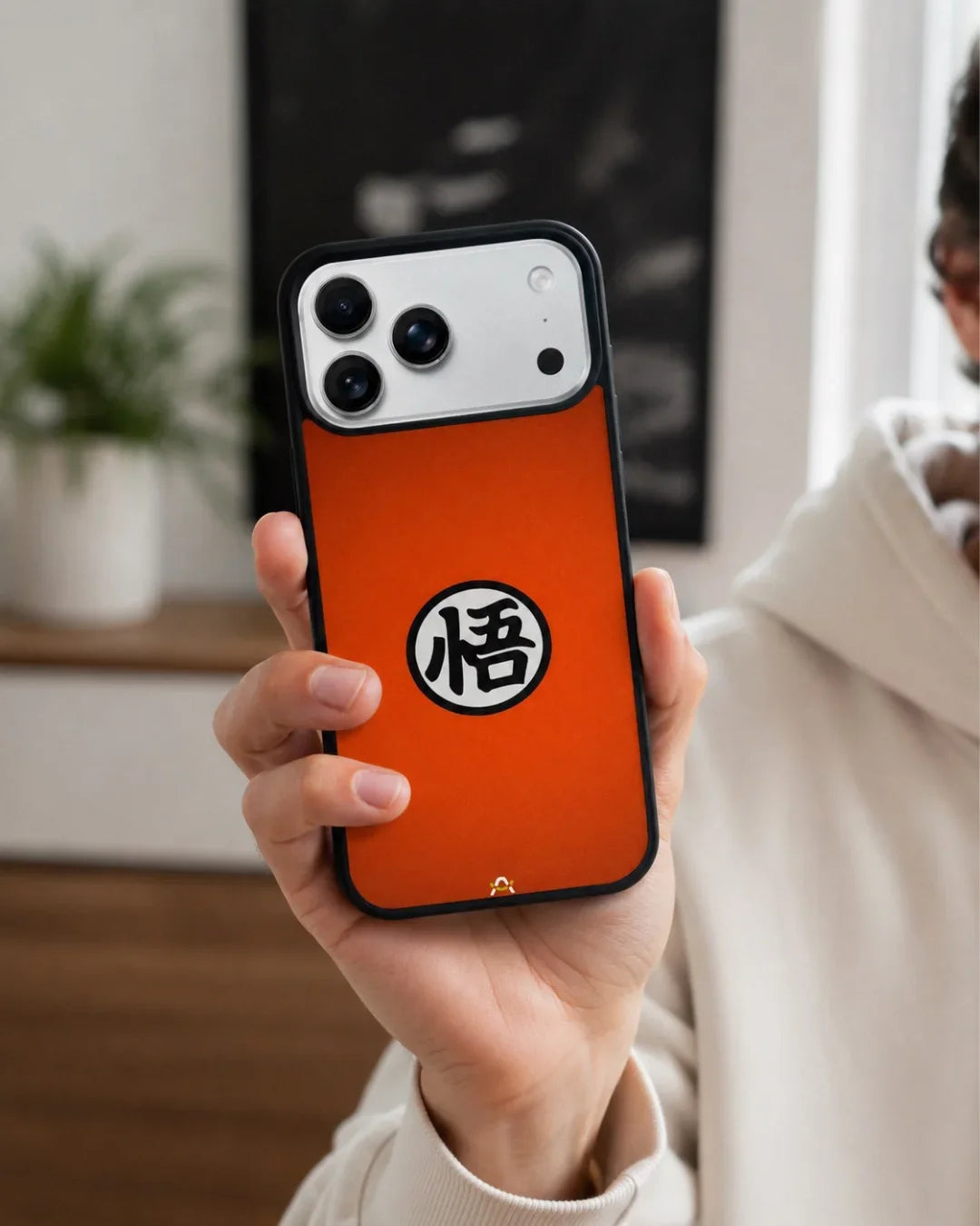 Anime Warrior Awakening Kanji Case - Glossy Orange Printed Cover for iPhone, Samsung, Pixel, OnePlus & Vivo