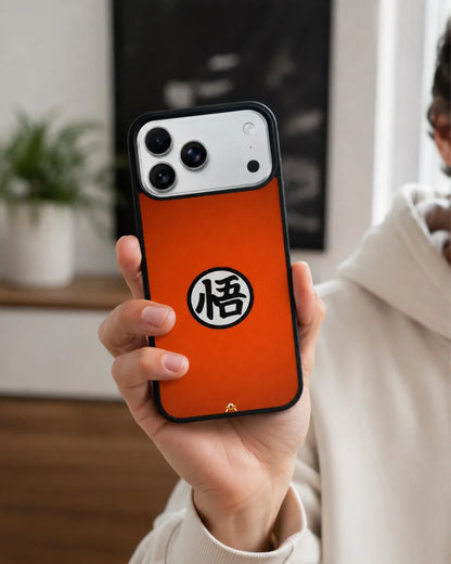 Anime Warrior Awakening Kanji Case - Glossy Orange Printed Cover for iPhone, Samsung, Pixel, OnePlus & Vivo