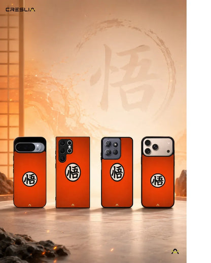 Anime Warrior Awakening Kanji Case - Glossy Orange Printed Cover for iPhone, Samsung, Pixel, OnePlus & Vivo