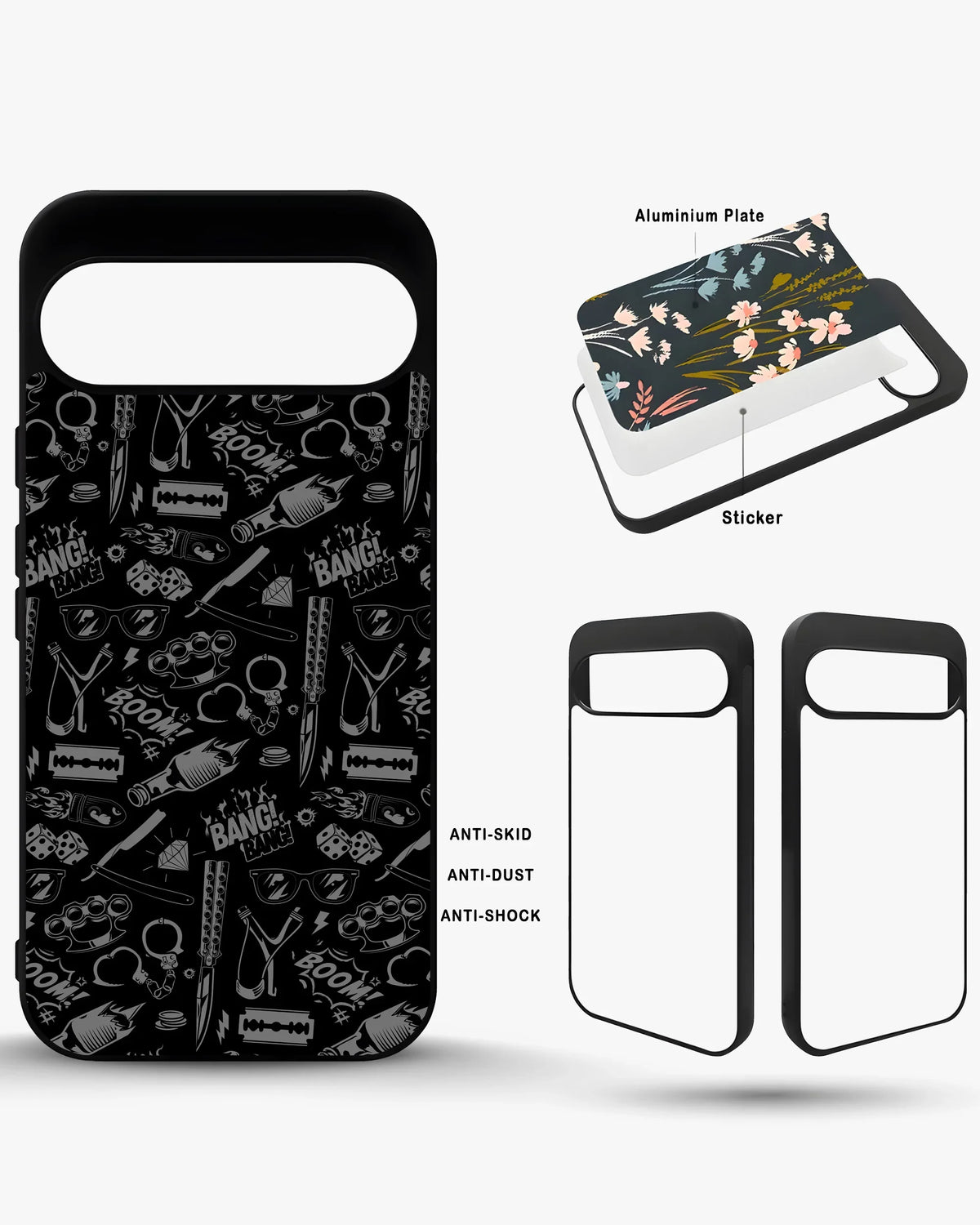 Black Street Art Phone Case - Graffiti & Typography Print for iPhone, Samsung, Pixel, OnePlus & Vivo