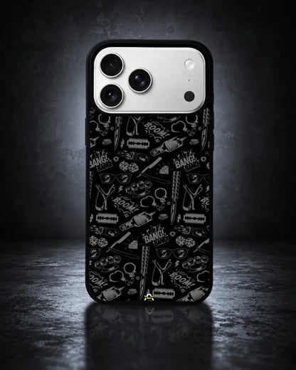 Black Street Art Phone Case - Graffiti & Typography Print for iPhone, Samsung, Pixel, OnePlus & Vivo