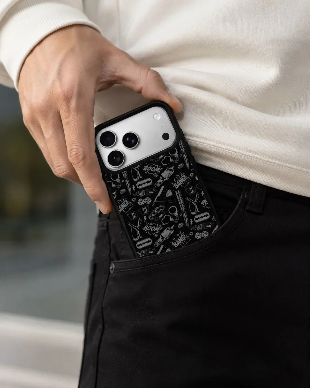 Black Street Art Phone Case - Graffiti & Typography Print for iPhone, Samsung, Pixel, OnePlus & Vivo