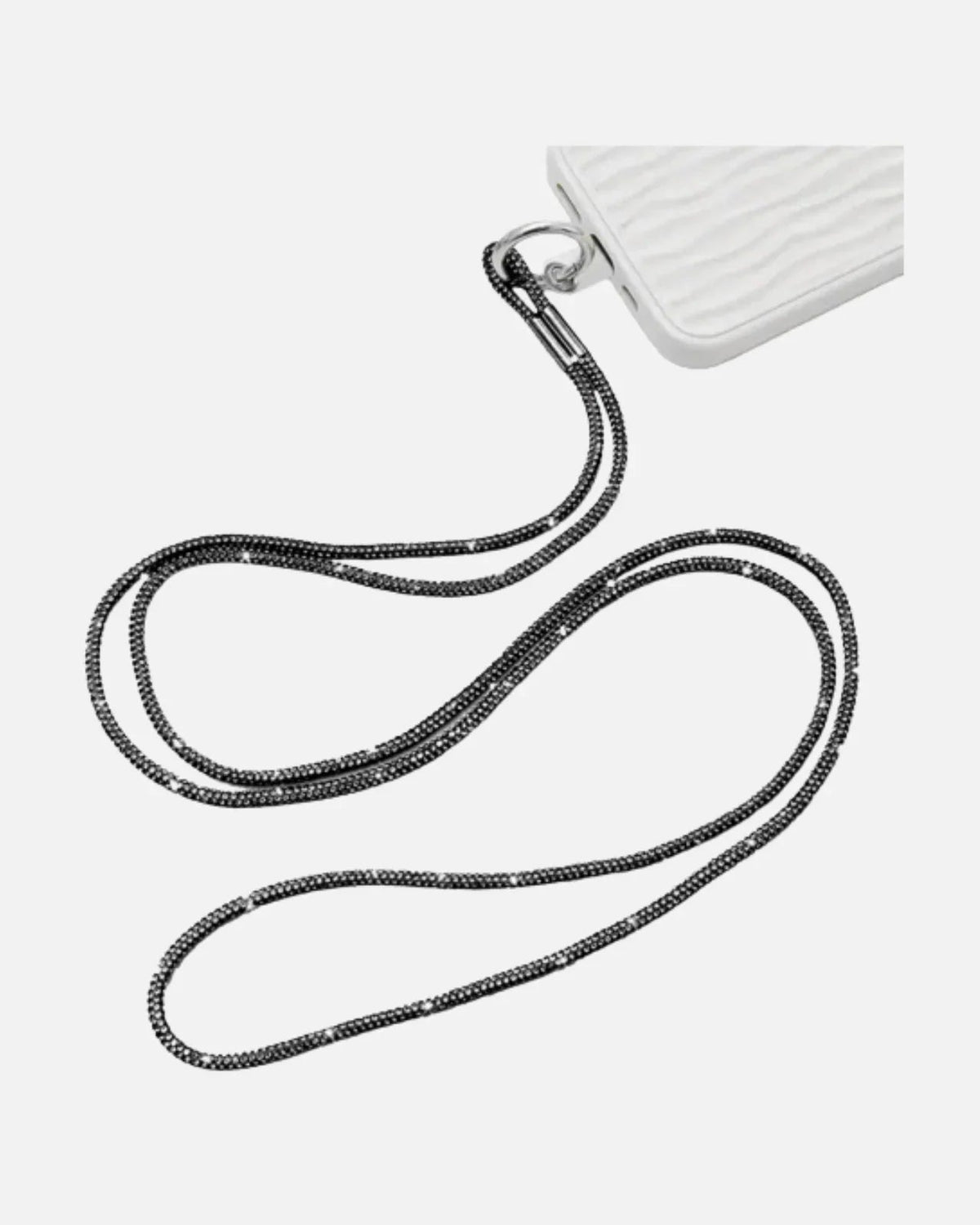Black Crystal Neck Lanyard Keychain – Stylish & Multi-Purpose