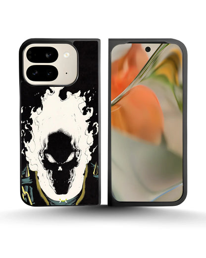 Blazing Comic Skull Phone Case - Flaming Comic Art Print for iPhone, Samsung, Pixel, OnePlus & Vivo
