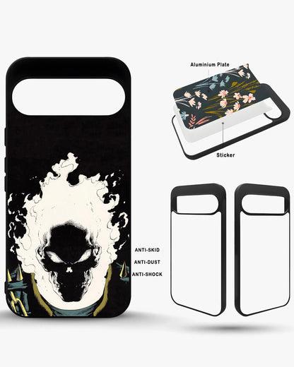 Blazing Comic Skull Phone Case - Flaming Comic Art Print for iPhone, Samsung, Pixel, OnePlus & Vivo